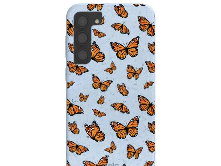 Powder Blue Monarchs in flight Samsung Galaxy S23+(Plus) Case Online Hot Sale