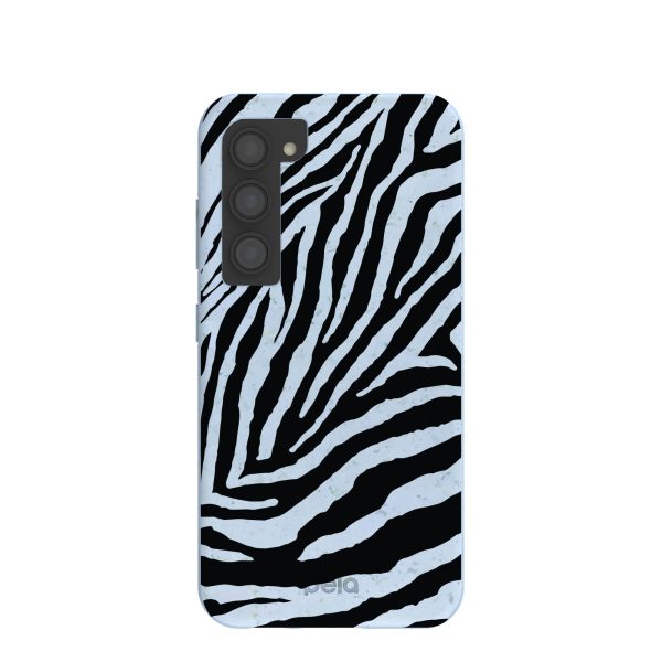 Powder Blue Zebra Samsung Galaxy S23 Case Discount