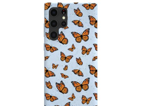 Powder Blue Monarchs in flight Samsung Galaxy S22 Ultra Case For Sale