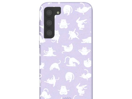 Lavender Yoga Cat Samsung Galaxy S23+(Plus) Case For Cheap