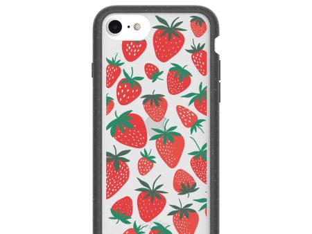 Clear Strawberries iPhone 6 6s 7 8 SE Case With Black Ridge Online