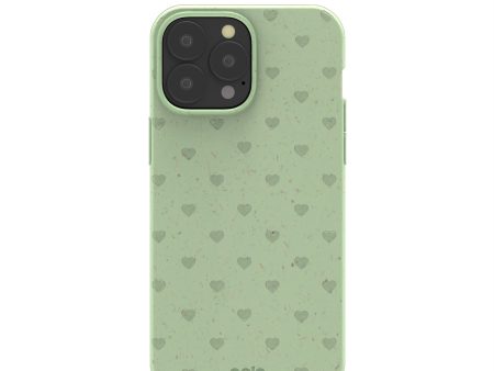 Sage Green Hearts iPhone 13 Pro Max Case Discount