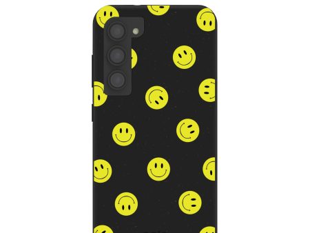 Black Smiley Samsung Galaxy S23 Case Discount