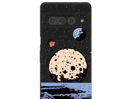 Black Retro Moon Google Pixel 7 Pro Case Fashion