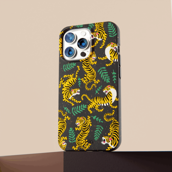 Black Playful Tigers iPhone 13 Pro Max Case For Sale