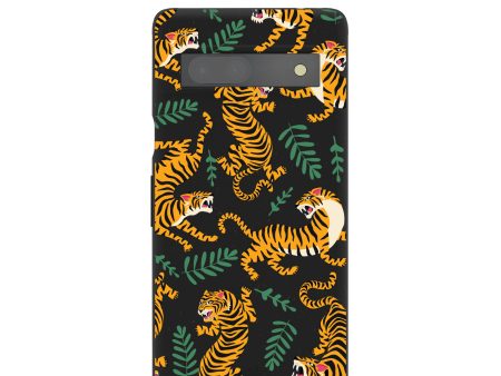 Black Playful Tigers Google Pixel 7a Case For Discount