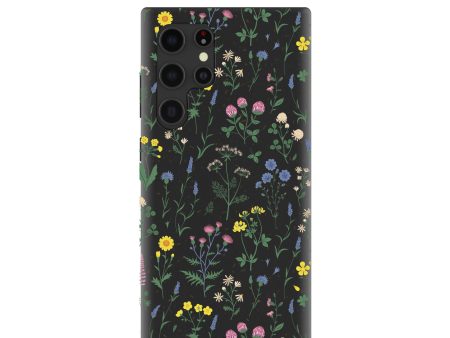 Black Shadow Blooms Samsung Galaxy S22 Ultra Case Cheap