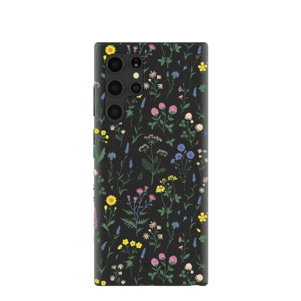 Black Shadow Blooms Samsung Galaxy S22 Ultra Case Cheap