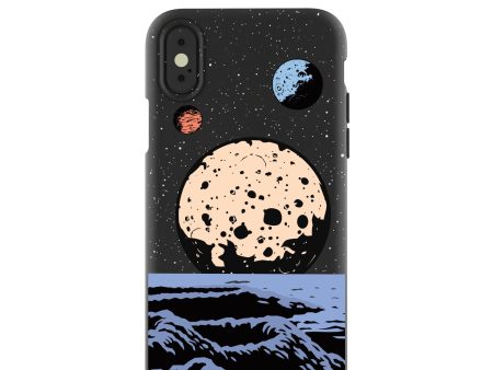 Black Retro Moon iPhone X Case Online now