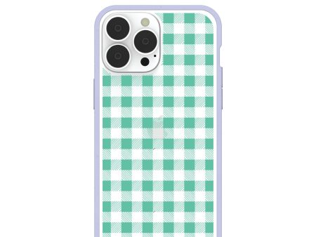 Clear Green Gingham iPhone 13 Pro Max Case With Lavender Ridge Online now