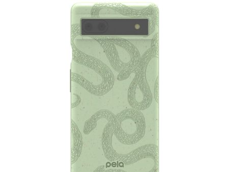 Sage Green Snaky Google Pixel 6a Case on Sale