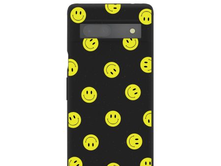 Black Smiley Google Pixel 7a Case Cheap