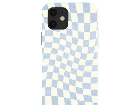 Powder Blue Warped Checkers iPhone 12  iPhone 12 Pro Case Supply