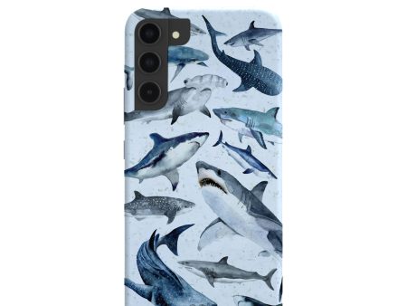 Powder Blue Sharks Samsung Galaxy S22+(Plus) Case Sale