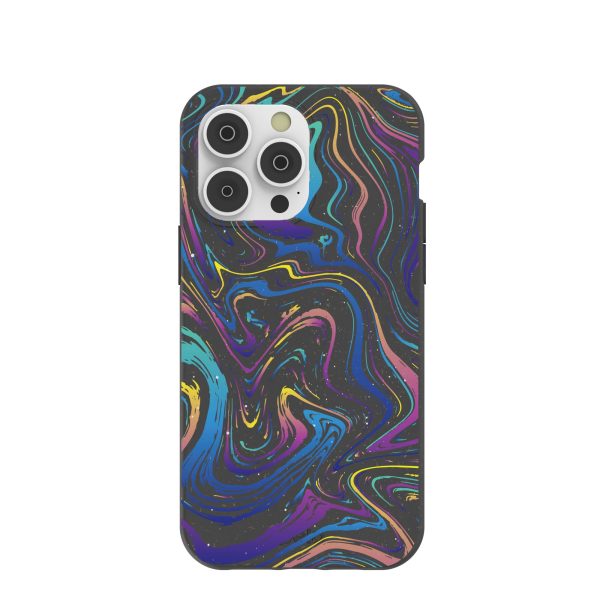 Black Galaxy Swirls iPhone 14 Pro Max Case with MagSafe Module Discount