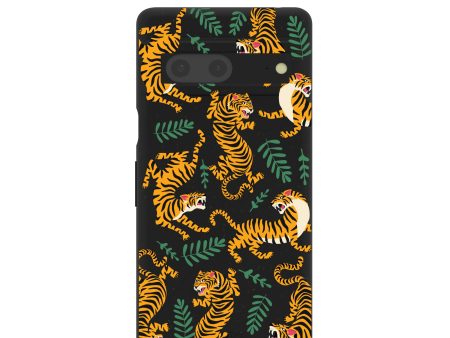 Black Playful Tigers Google Pixel 7 Case Discount