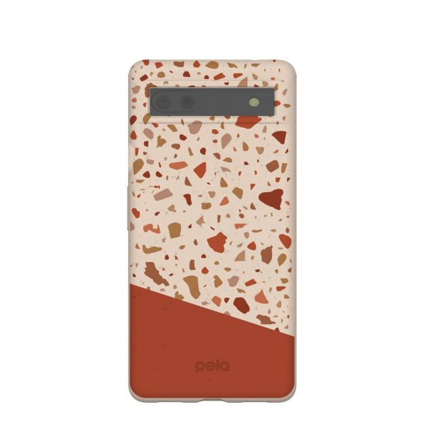 Seashell Clay Terrazzo Google Pixel 6a Case Hot on Sale