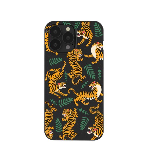 Black Playful Tigers iPhone 13 Pro Max Case For Sale