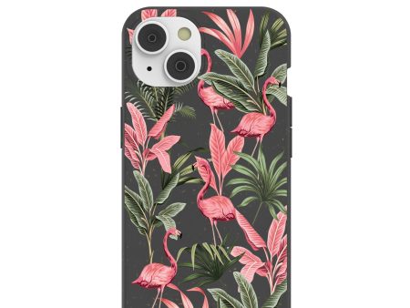 Black Flamingo Party iPhone 14 Case with MagSafe Module Sale