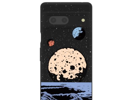 Black Retro Moon Google Pixel 7 Case Online