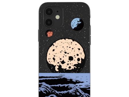 Black Retro Moon iPhone 12  iPhone 12 Pro Case Online Hot Sale