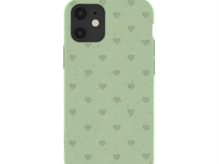 Sage Green Hearts iPhone 12  iPhone 12 Pro Case Online Hot Sale