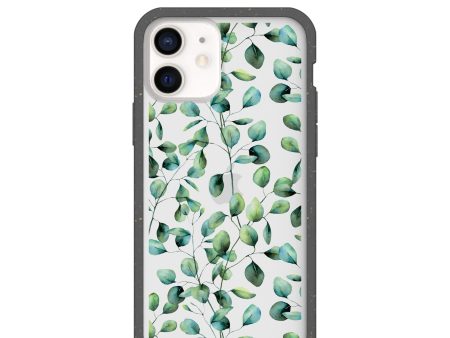 Clear Eucalyptus iPhone 12  iPhone 12 Pro Case With Black Ridge Fashion