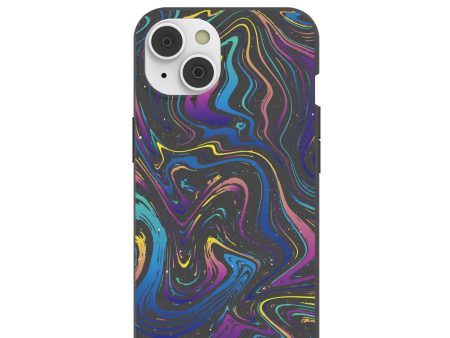 Black Galaxy Swirls iPhone 14 Case with MagSafe Module on Sale