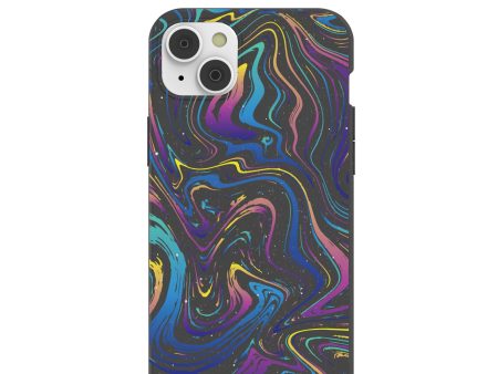 Black Galaxy Swirls iPhone 14 Plus Case with MagSafe Module For Discount