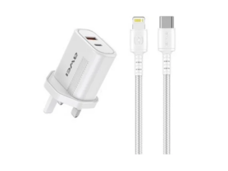 AWEI PD6 Super Fast Charging Combo (Adapter + 1M Type-C Cable) - White on Sale