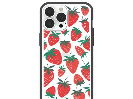 Clear Strawberries iPhone 13 Pro Max Case With Black Ridge Online Sale