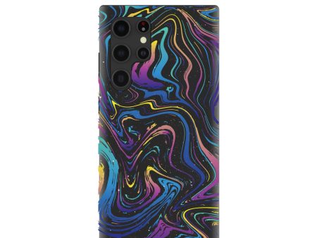 Black Galaxy Swirls Samsung Galaxy S22 Ultra Case Cheap