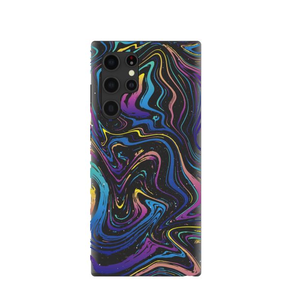 Black Galaxy Swirls Samsung Galaxy S22 Ultra Case Cheap