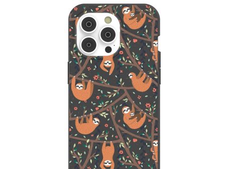 Black Jungle Sloths iPhone 14 Pro Case with MagSafe Module Cheap