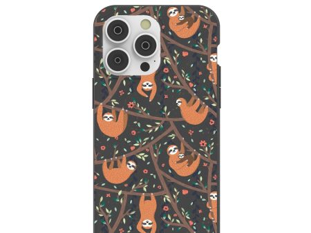 Black Jungle Sloths iPhone 14 Pro Max Case with MagSafe Module For Sale