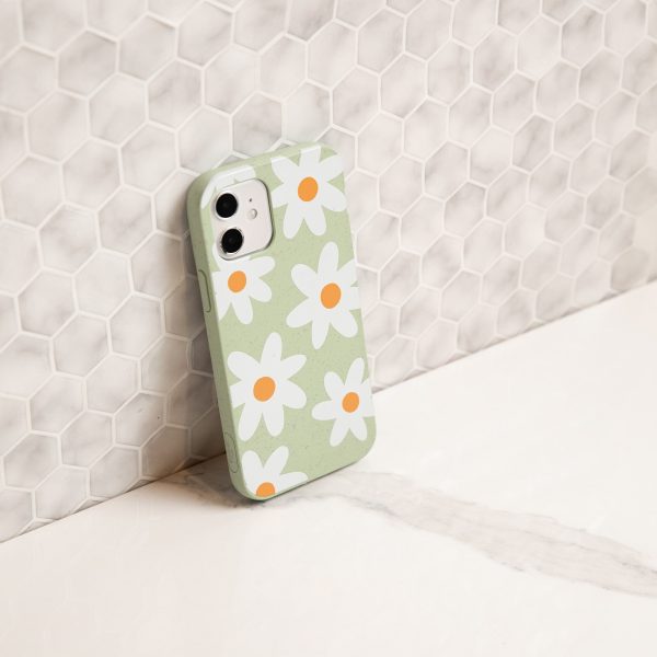 Sage Green Daisy iPhone 13 Pro Max Case For Cheap